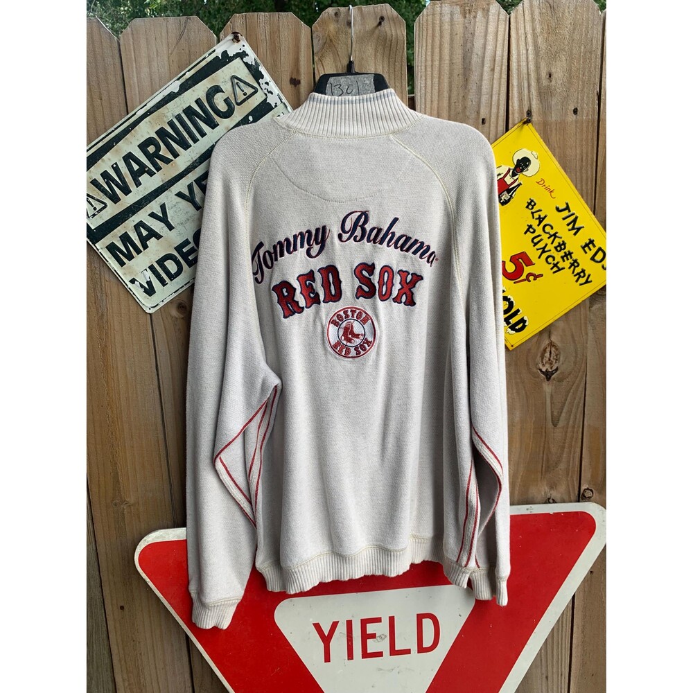 Vintage Tommy Bahama Boston Red Sox quarter zip embroidered sweater XL